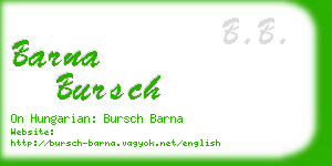barna bursch business card
